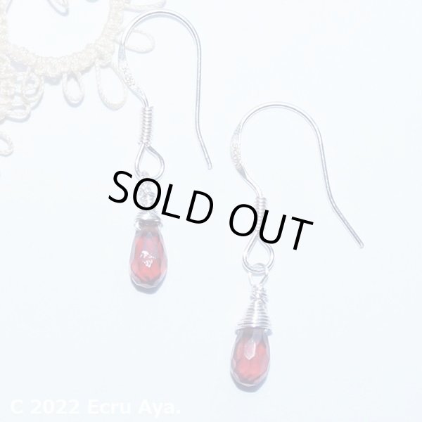 画像2: *小寒*宝石質ガーネットAAAのピアス (2)