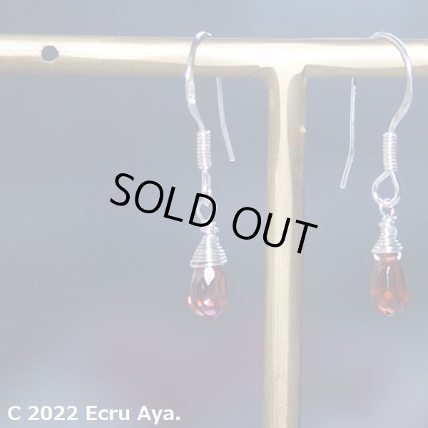 画像8: *小寒*宝石質ガーネットAAAのピアス (8)