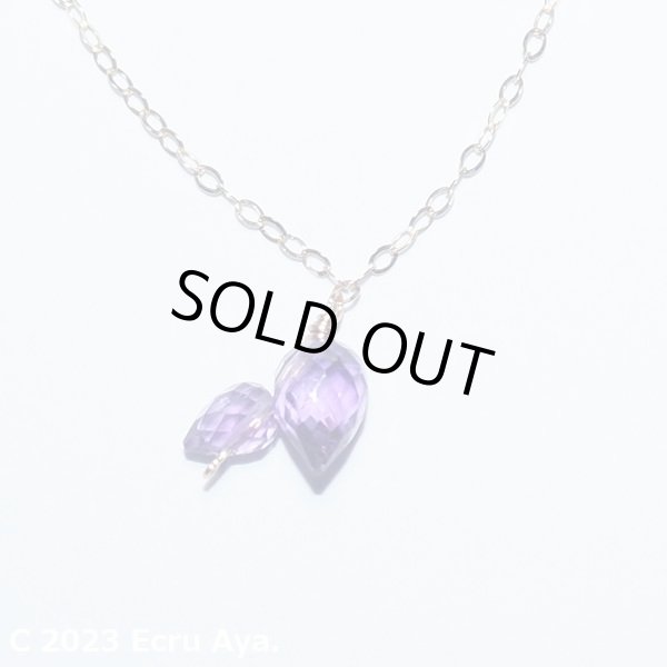 画像8: *氷解*宝石質アメジストのフラワーバドのネックレス (8)