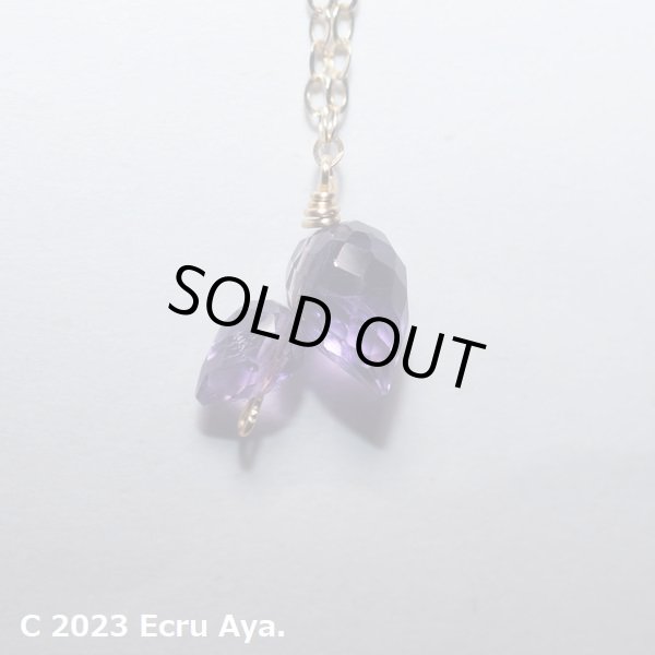 画像3: *氷解*宝石質アメジストのフラワーバドのネックレス (3)