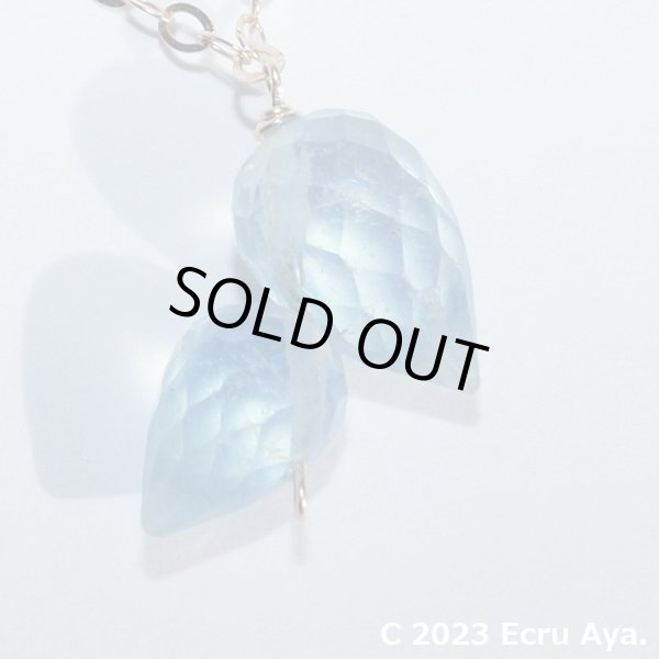 画像7: *浅蜊*宝石質アクアマリンのフラワーバドのネックレス (7)