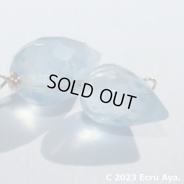 画像5: *浅蜊*宝石質アクアマリンのフラワーバドのネックレス (5)