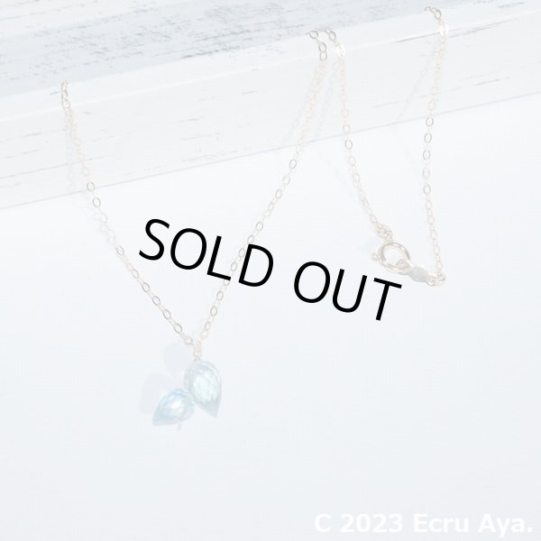 画像6: *浅蜊*宝石質アクアマリンのフラワーバドのネックレス (6)