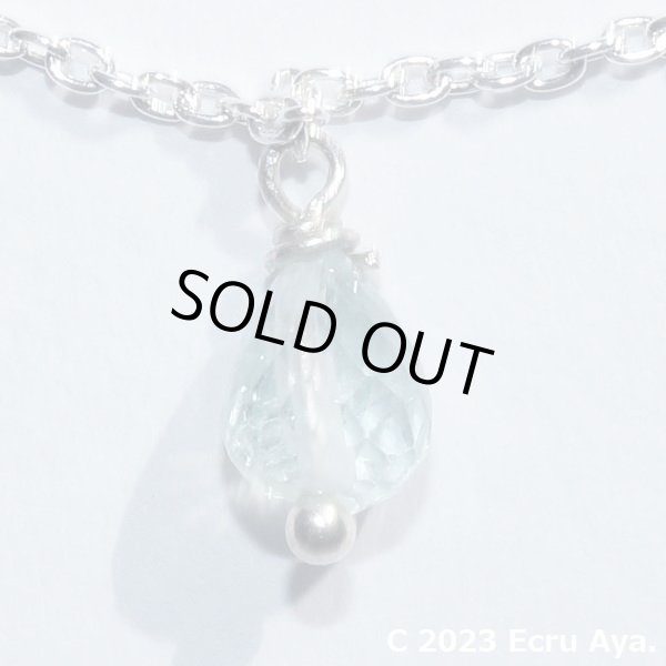 画像2: *引鶴*宝石質アクアマリンのブレスレット (2)