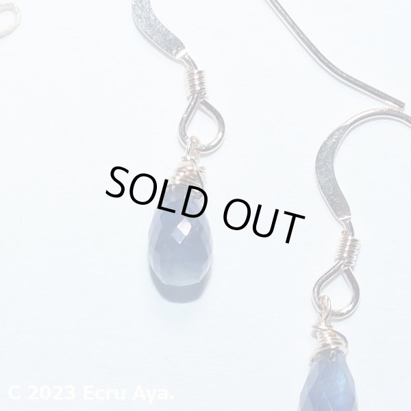 画像2: *雨月*宝石質サファイアAAAのピアス (2)